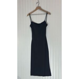Vibe Sportswear Black Slip Dress Sz M Midi Cowl Neck Bodycon NWT Spaghetti Strap